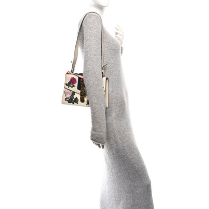 Gucci Calfskin Embroidered Small Sylvie Shoulder Bag White 2 of 11