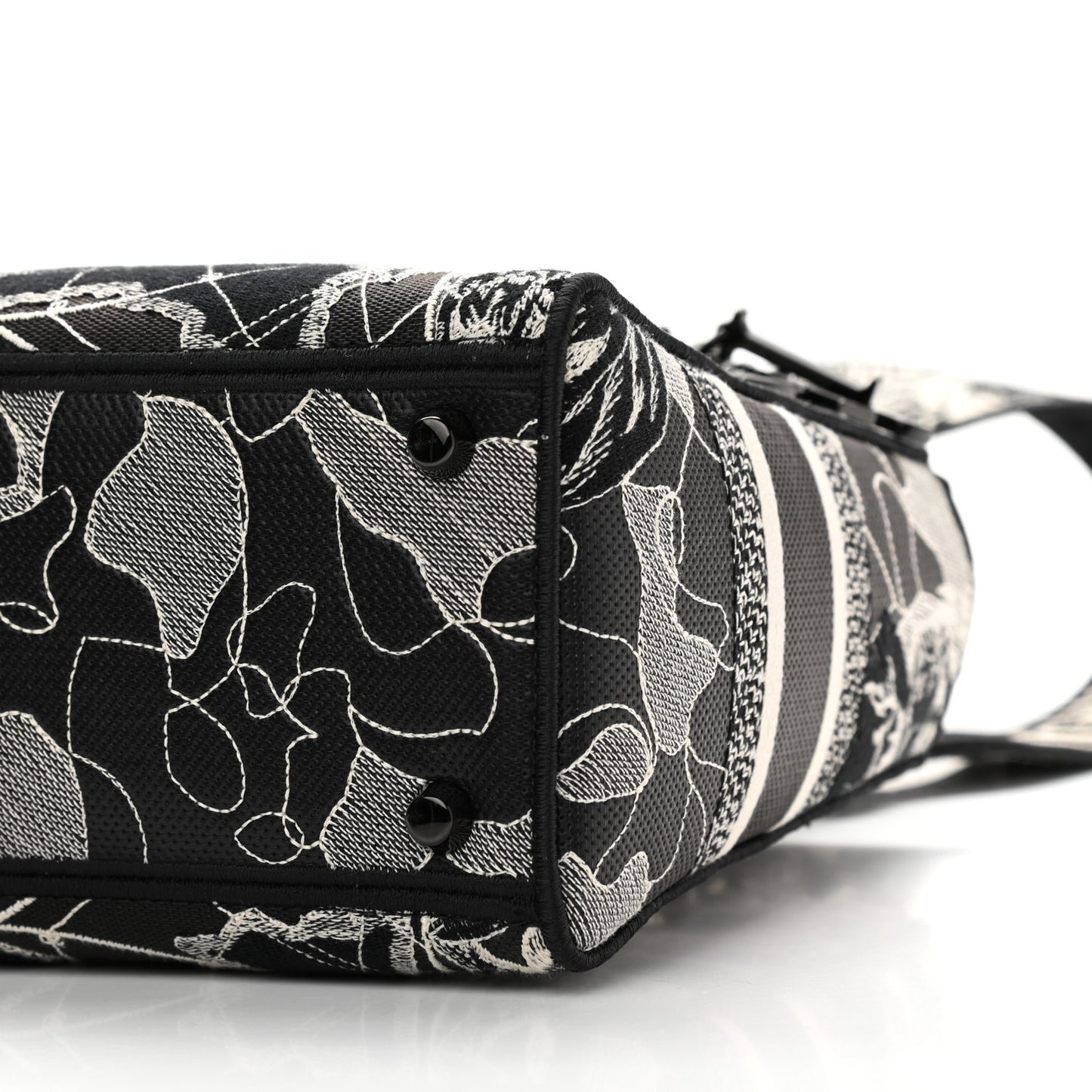 Toile de Jouy Embroidered Medium Lady D-Lite Black White