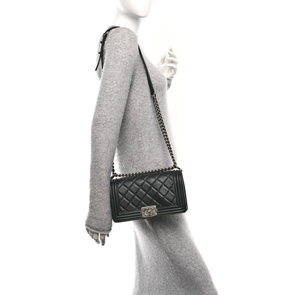 Chanel Calfskin Quilted Medium Boy Flap Black 2 of 11