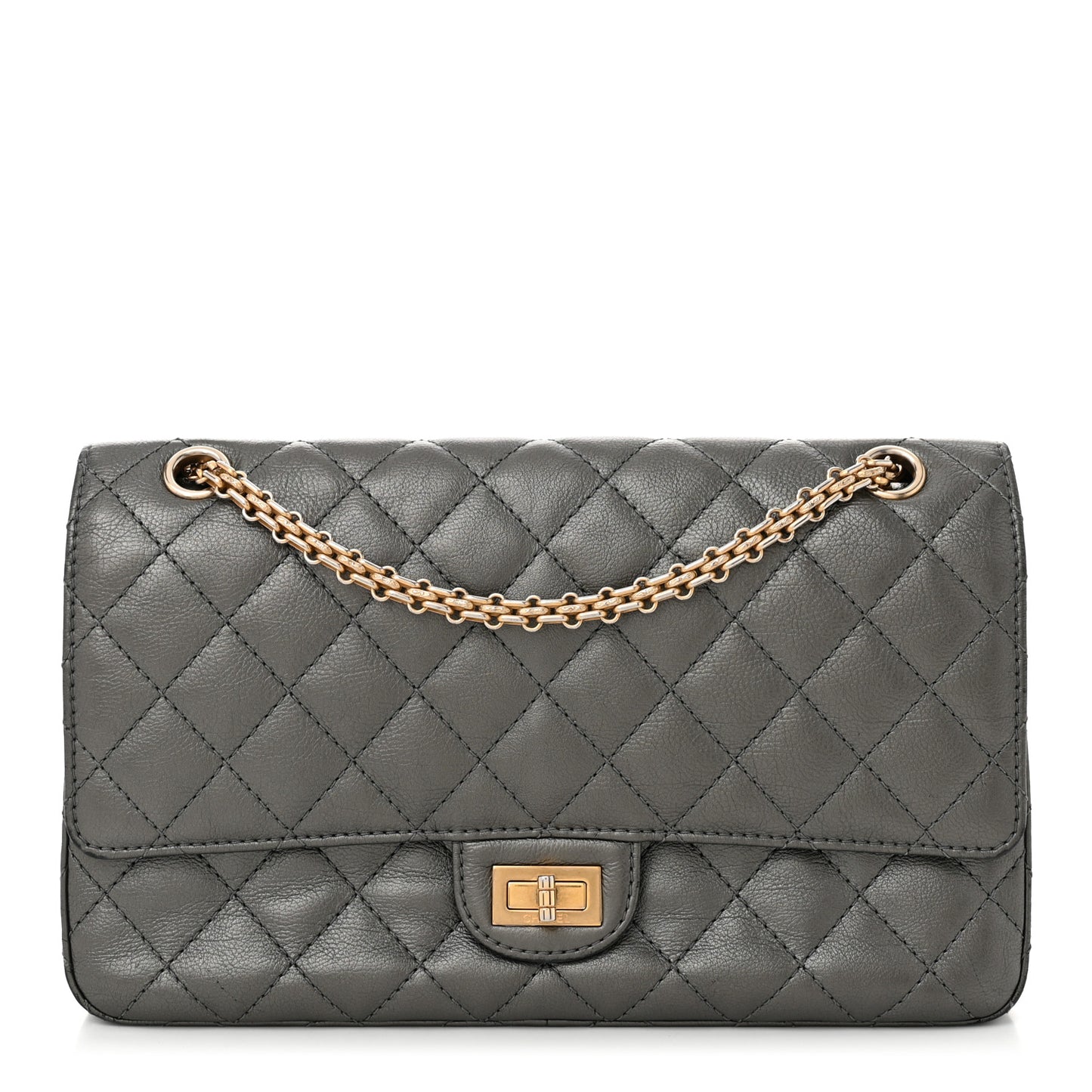 Metallic Calfskin Quilted 2.55 Reissue 226 Flap Charcoal