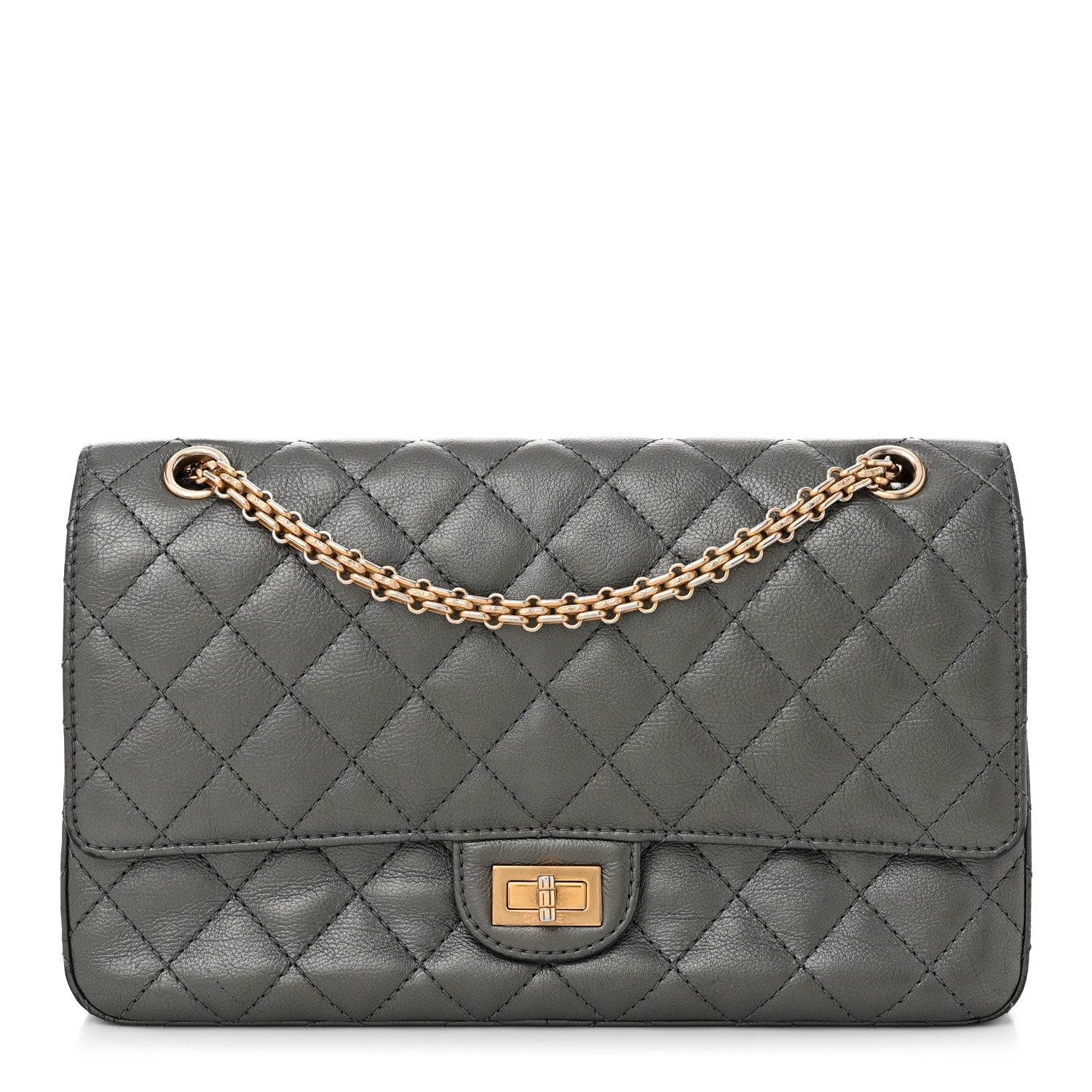 Chanel Metallic Calfskin Quilted 2.55 Reissue 226 Flap Charcoal 1 of 10