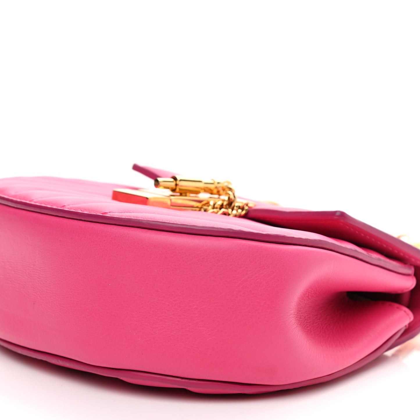 Calfskin Quilted Mini Drew Bijou Shoulder Bag Fuchsia Rose