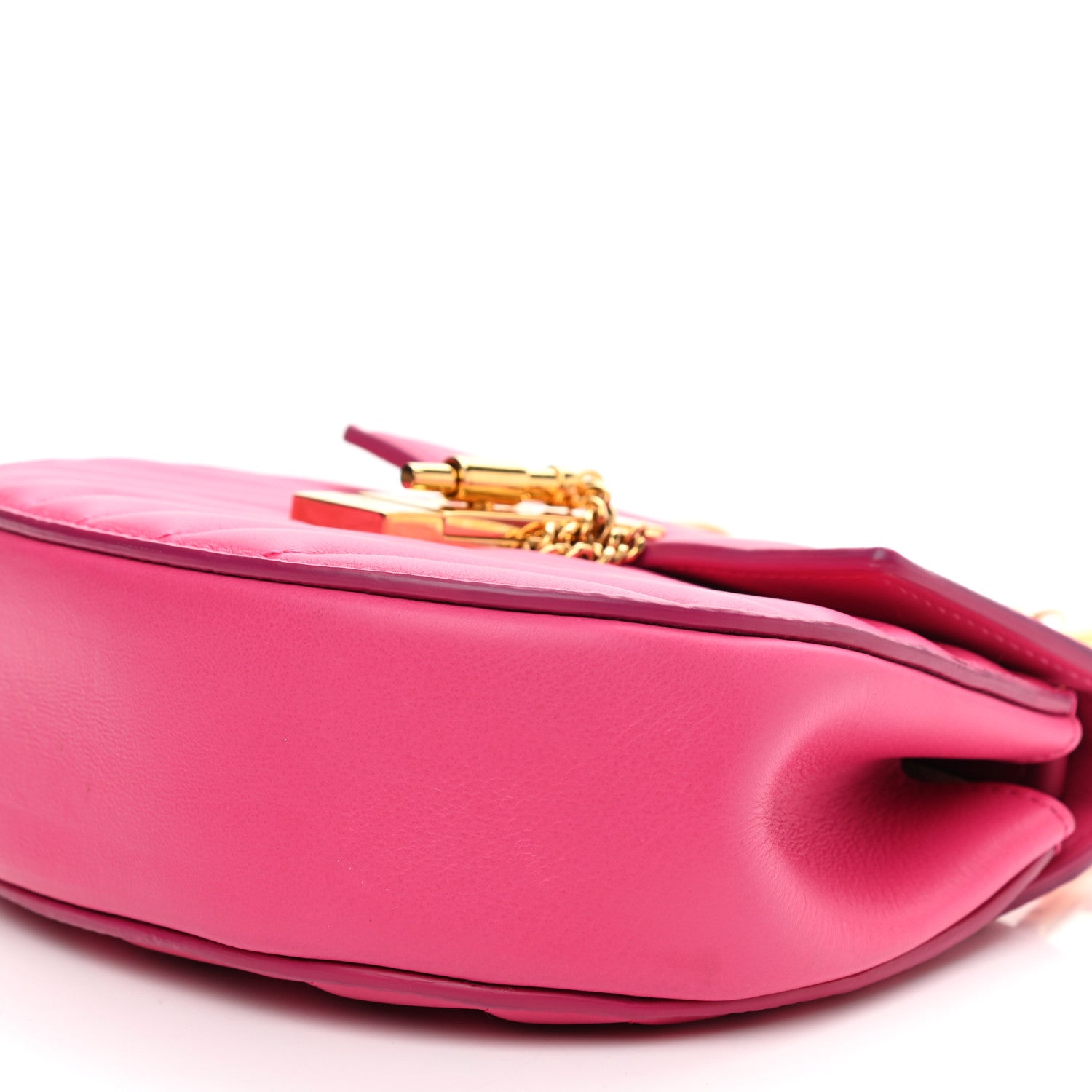 Chloe Calfskin Quilted Mini Drew Bijou Shoulder Bag Fuchsia Rose 8 of 8