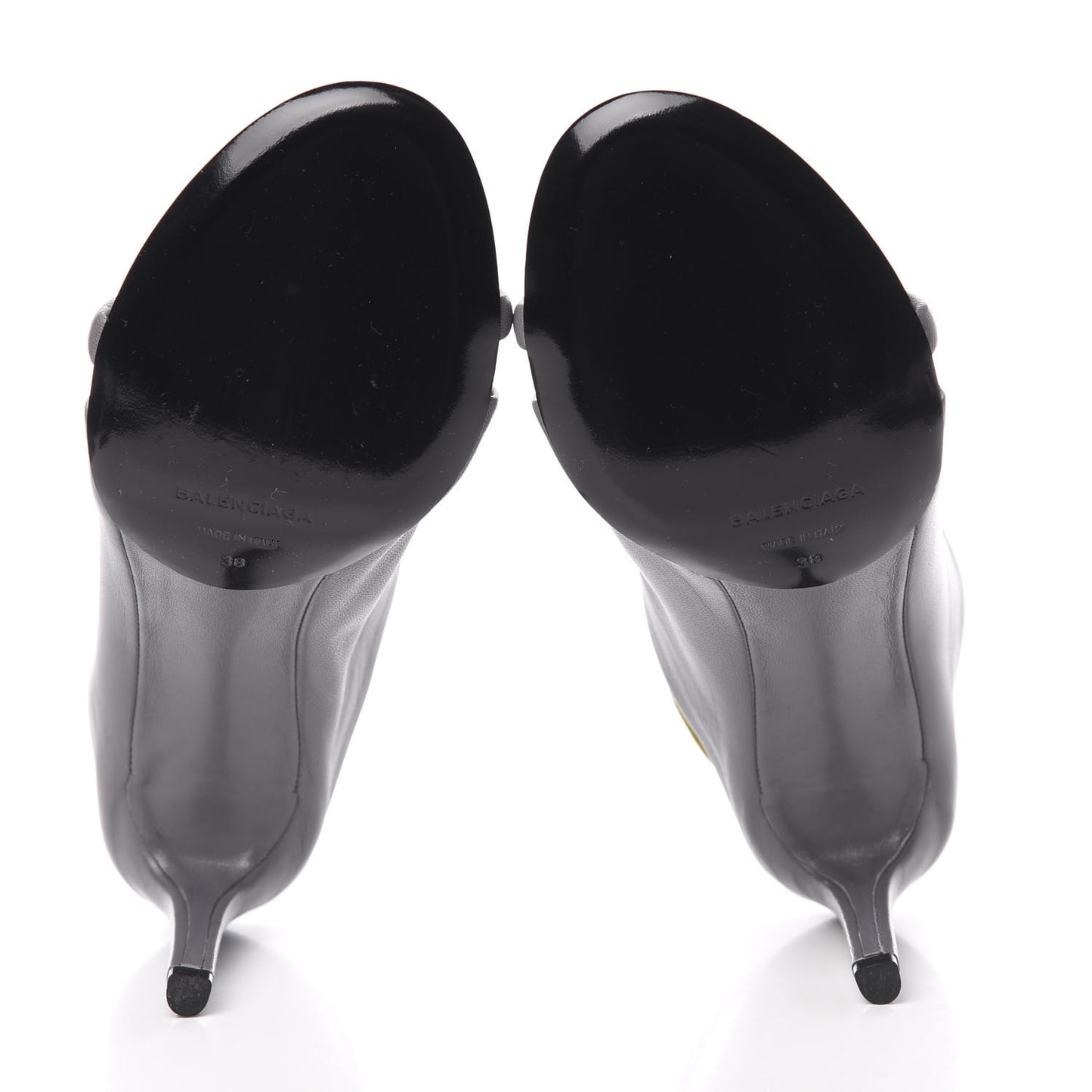 Lambskin Bi-Color Open Toe Glove Sandal 38 Grey