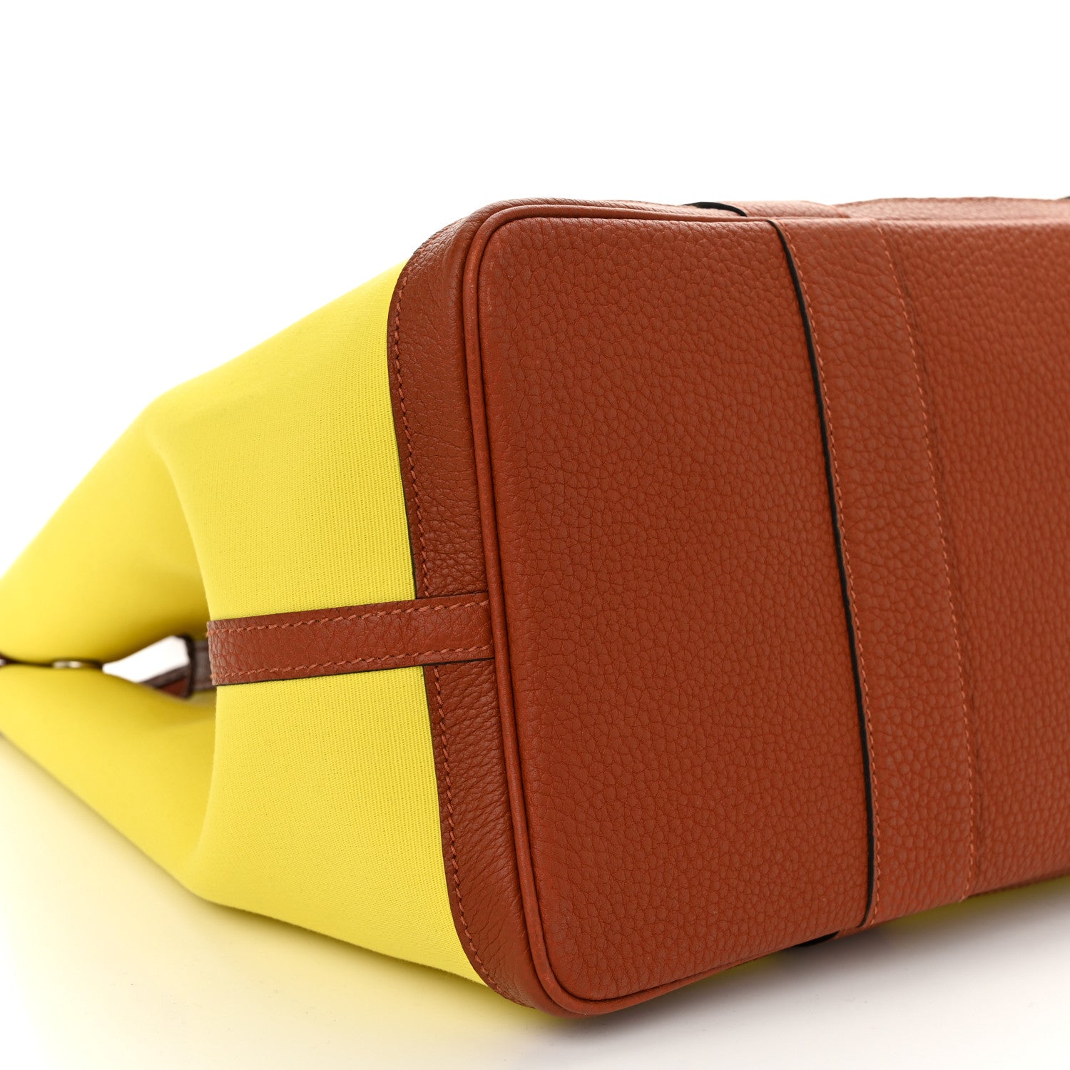 Hermes Toile Epsom Verso Garden Party 36 MM Jaune Citron Cuivre 9 of 10