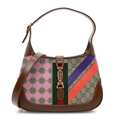 Gucci GG Supreme Monogram Azalea Calfskin Print Web Small Jackie 1961 Hobo Multicolor 1 of 10