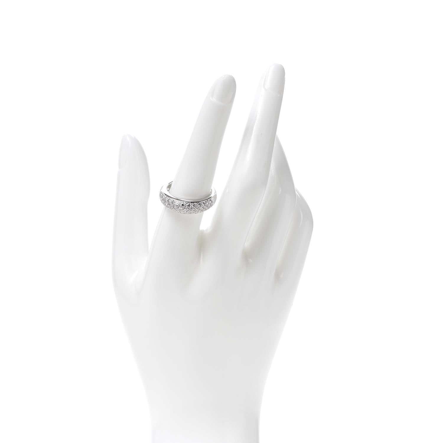 Cartier Platinum Diamond Half Pave Eternity Band Ring 57 8 2 of 4