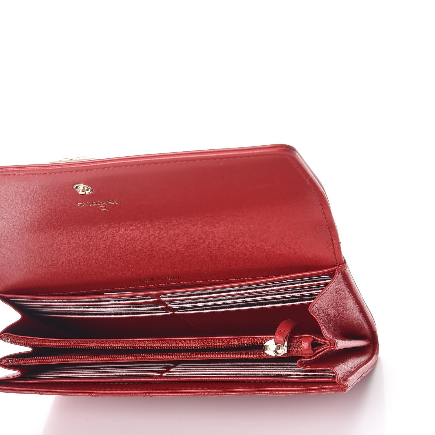 Chanel Lambskin Quilted Boy Flap Wallet Red 5 of 10