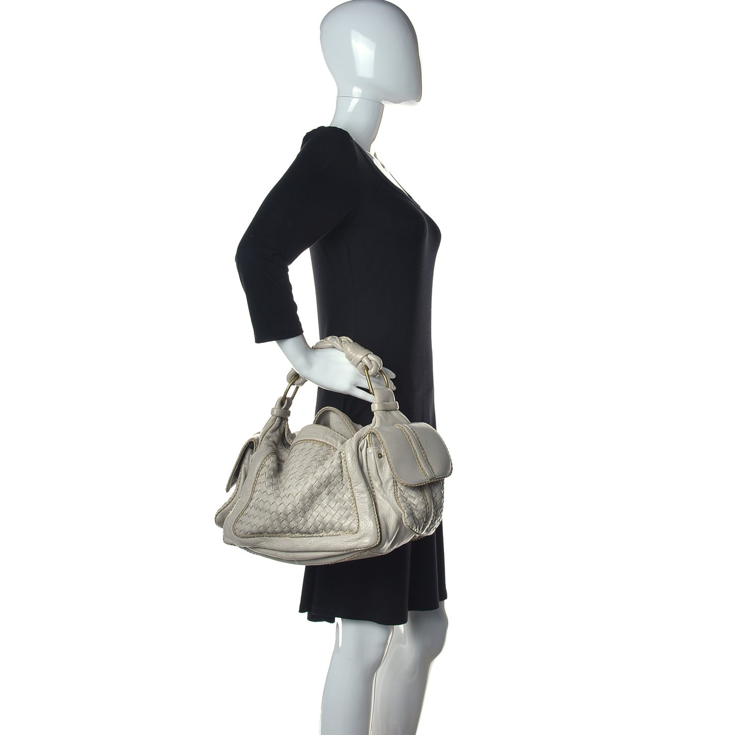 Nappa Intrecciato Cocker Hobo White