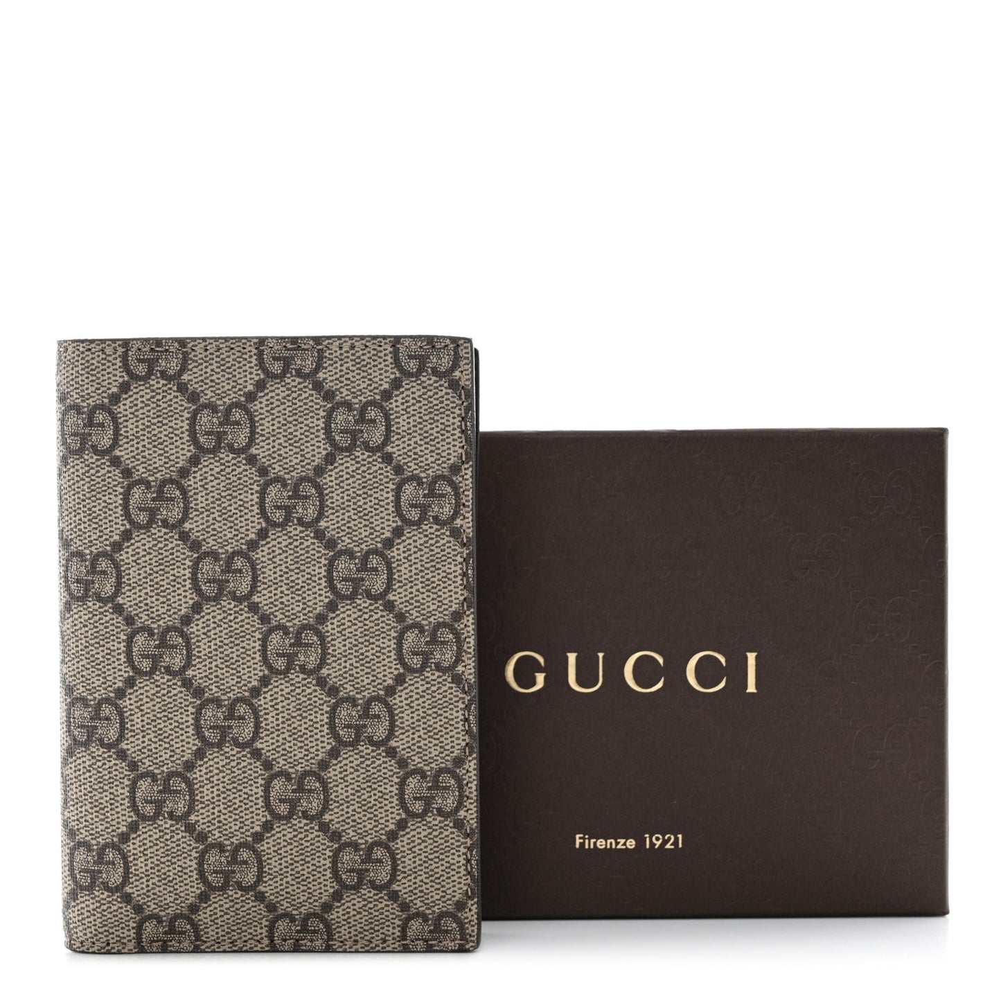 GG Supreme Monogram Passport Case Beige Taupe