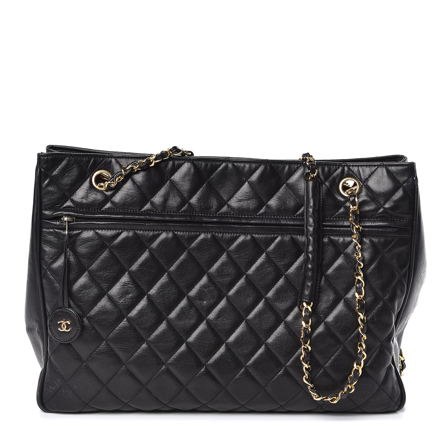 Lambskin Quilted Shoulder Bag Black