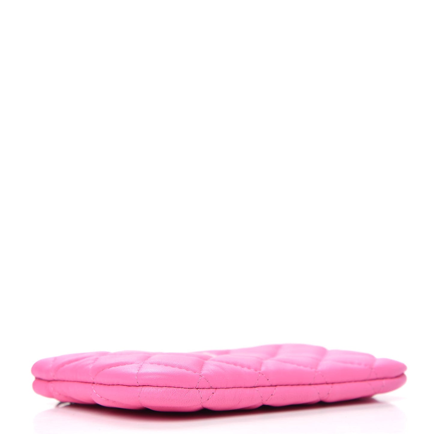 Lambskin Quilted Small Cosmetic Case Pink