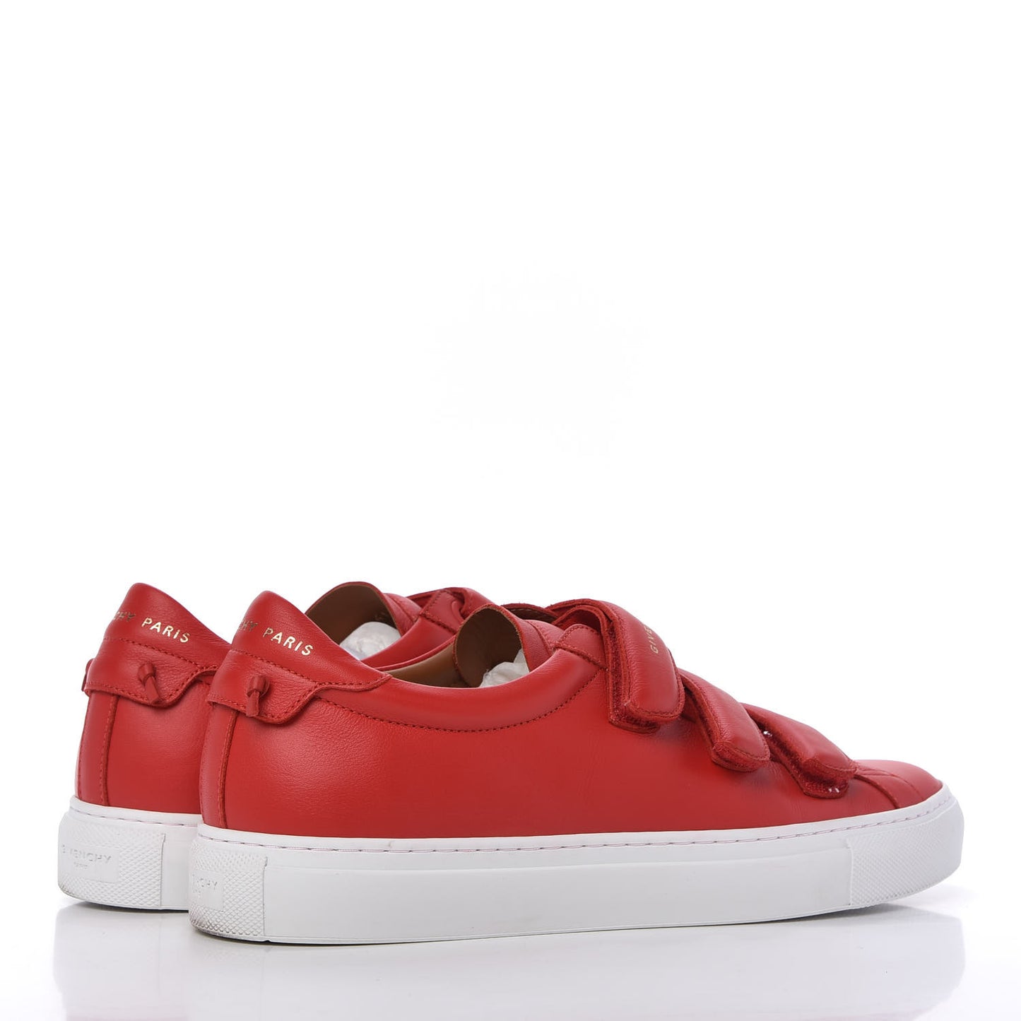 Calfskin Velcro Strap Mens Urban Street Sneakers 41 Red
