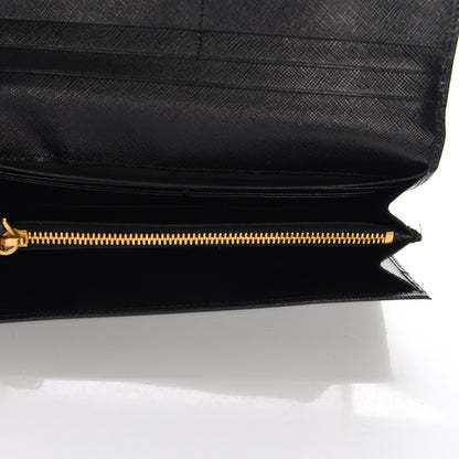 Prada Saffiano Bow Continental Wallet Nero Black 5 of 7
