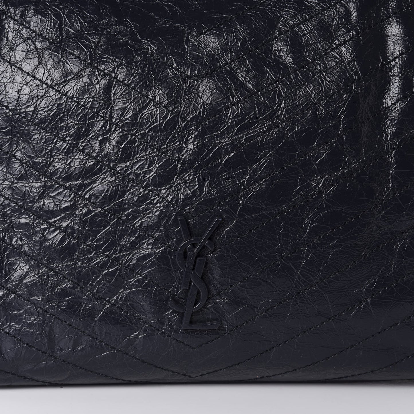Crinkled Calfskin Matelasse Monogram Niki Shoulder Bag Deep Marine