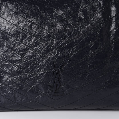 Saint Laurent Crinkled Calfskin Matelasse Monogram Niki Shoulder Bag Deep Marine 9 of 9