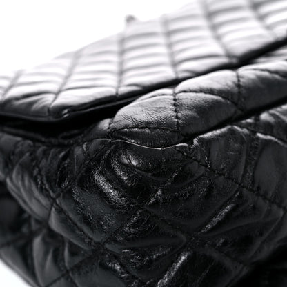 Chanel Metallic Aged Calfskin Quilted Reissue 2.55 Accordion Flap Black 6 of 20