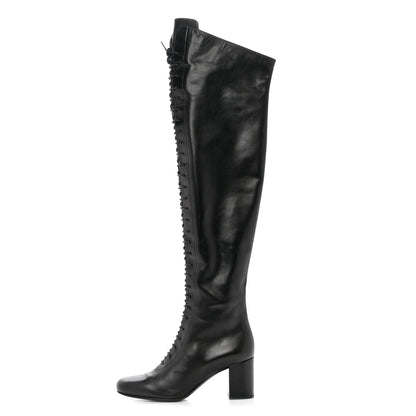 Saint Laurent Calfskin Babies 70 Lace-Up Boots 36.5 Black 1 of 7