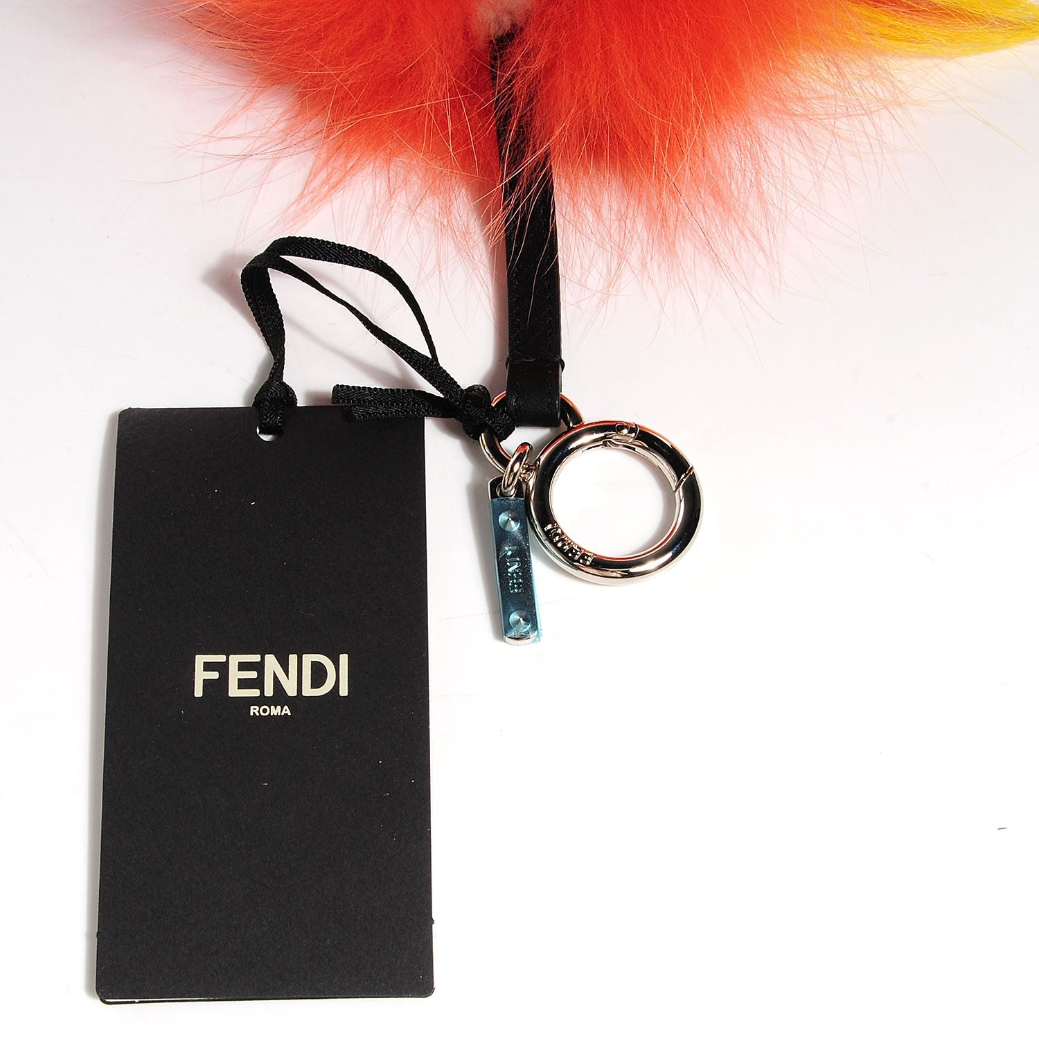Fendi Fox Rabbit Goat Mink Fur Vitello Flamingo Berrymon Monster Bag Bug Charm 5 of 5