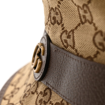 Gucci Monogram Textured Dollar Calfskin GG Jago Bucket Hat XL Cacao Beige 11 of 11