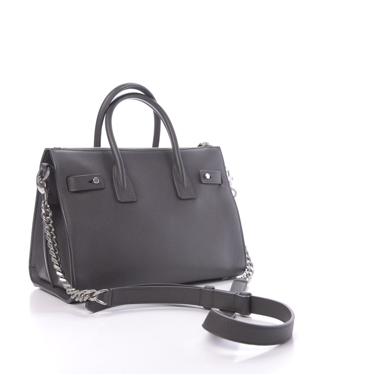 Grained Calfskin Baby Supple Sac De Jour Asphalt