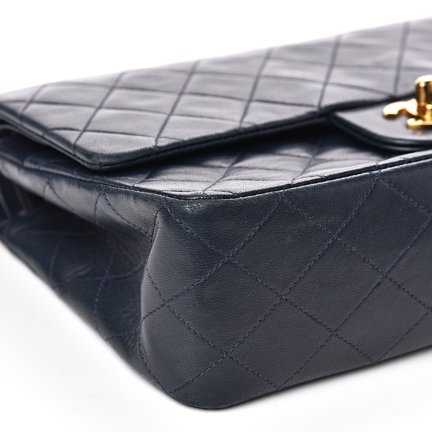 Chanel Lambskin Quilted Medium Double Flap Navy 8 of 17