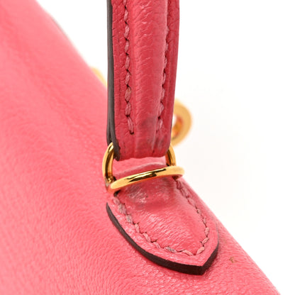 Hermes Chevre Mysore Mini Kelly Sellier 20 Rose Lipstick 15 of 17
