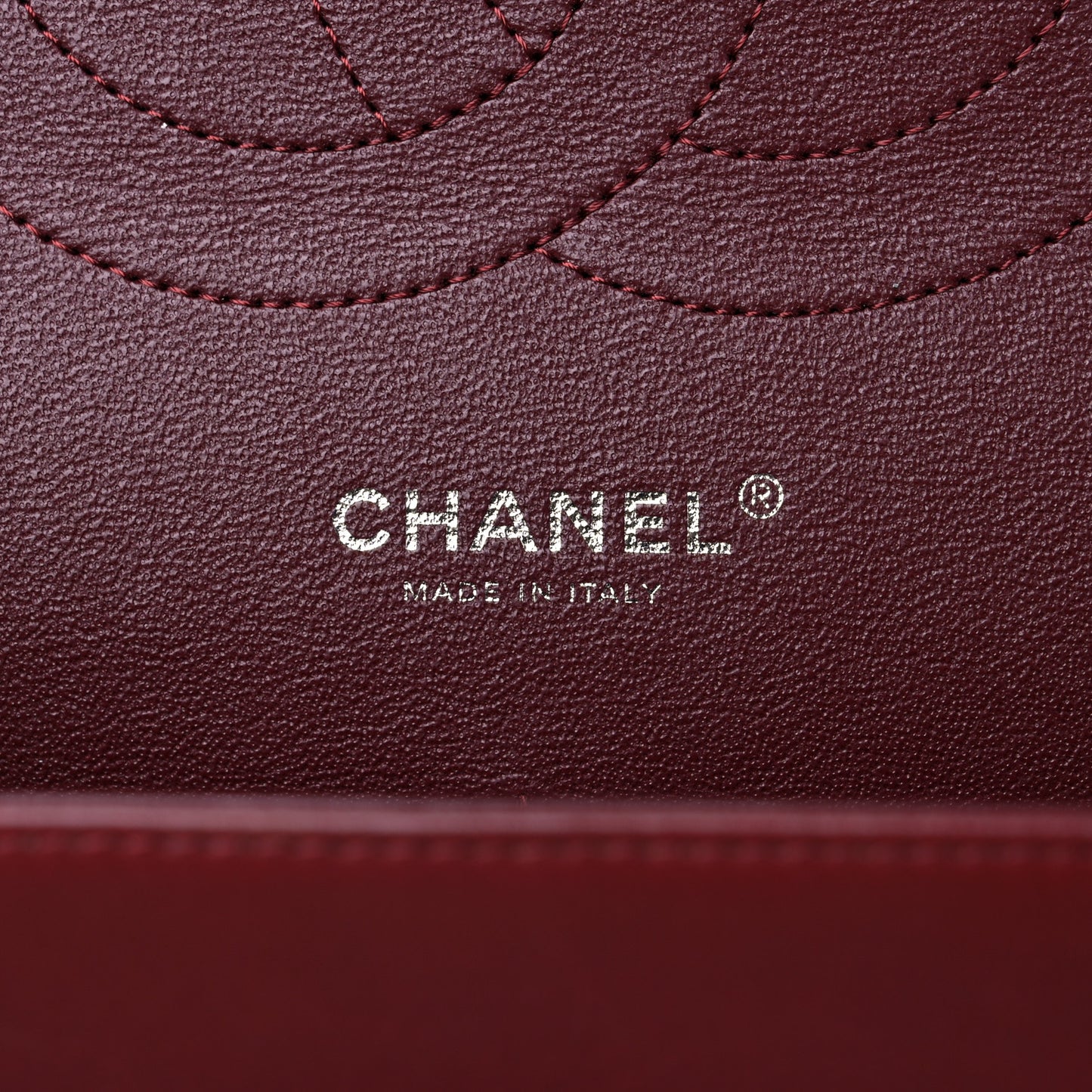 Lambskin Quilted Jumbo Double Flap Burgundy