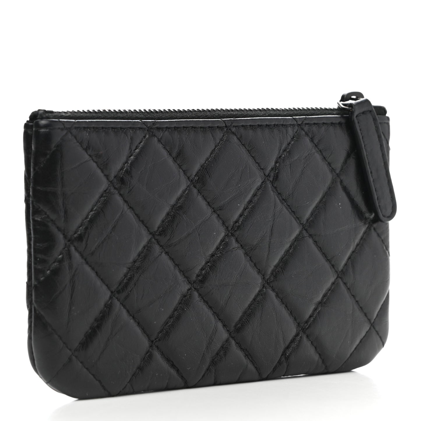 Aged Calfskin Quilted Small Reissue Cosmetic Case So Black