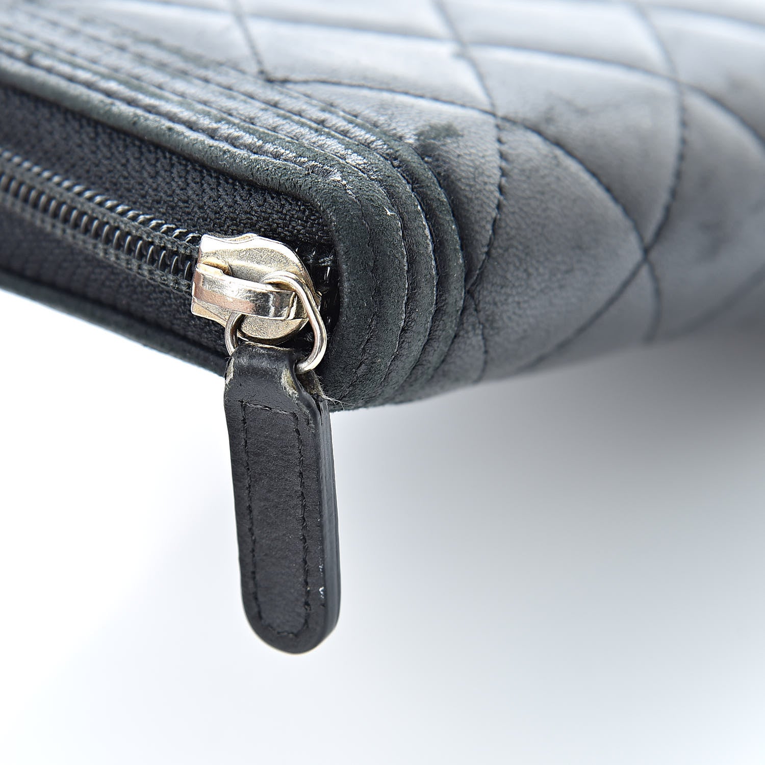 Chanel Lambskin Quilted Boy Zip Around Wallet Black 12 of 13