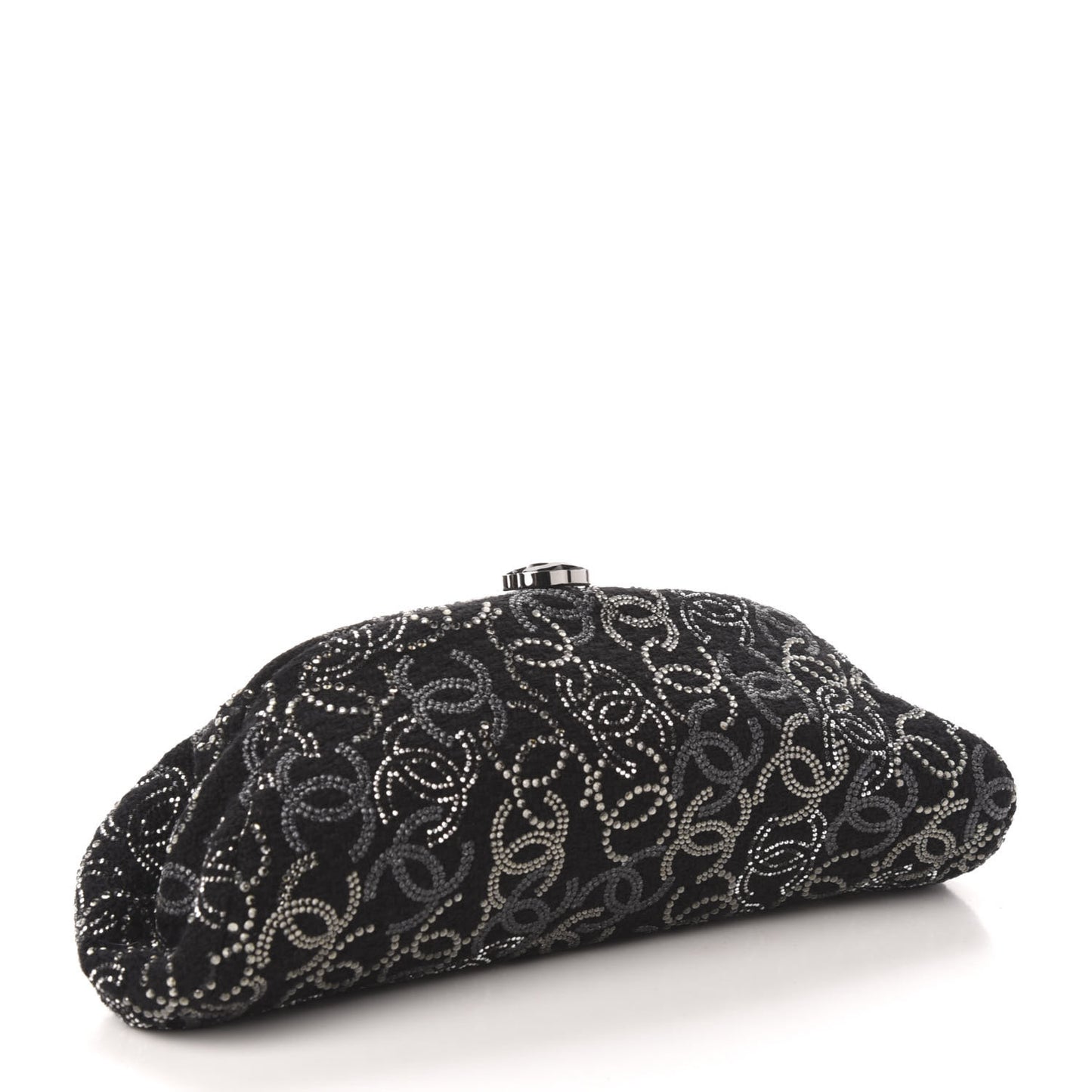 Tweed Strass Timeless Clutch Black