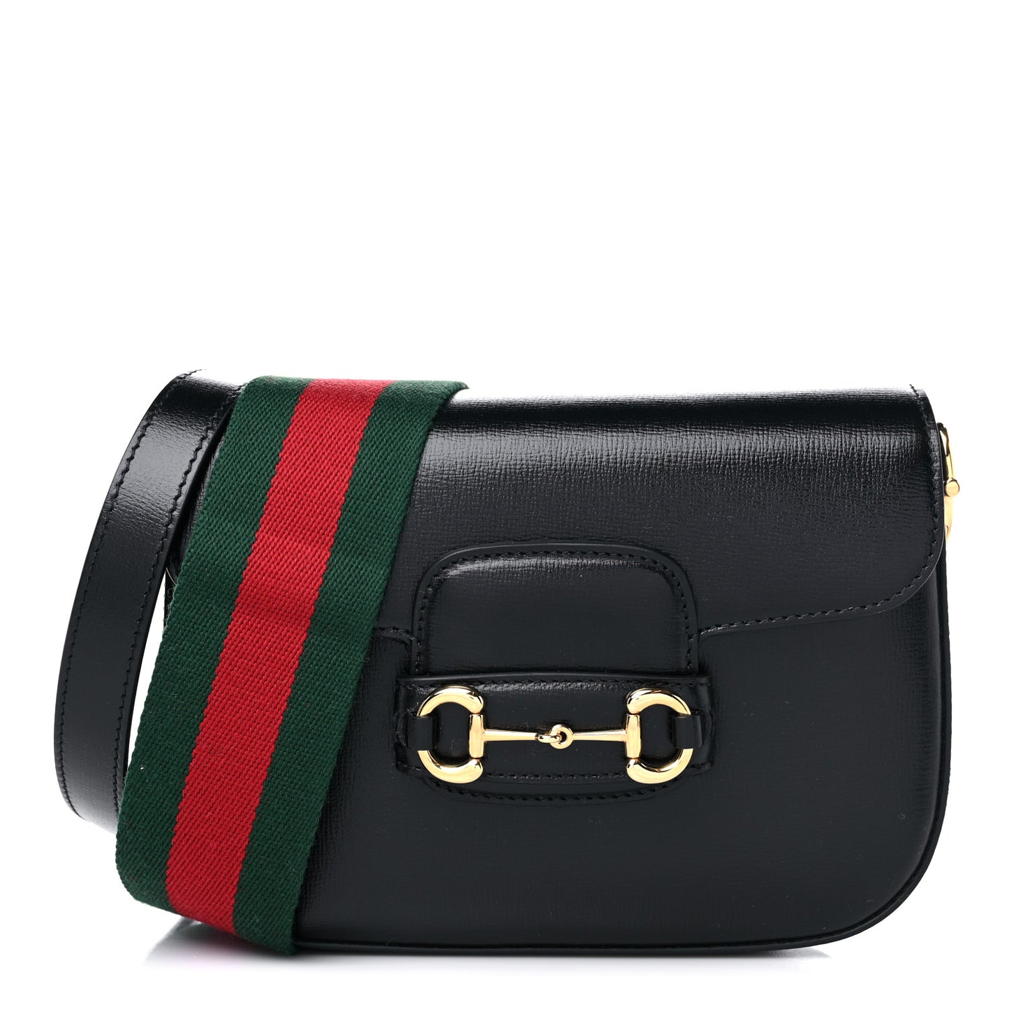 Azalea Calfskin Web Mini Horsebit 1955 Shoulder Bag Black