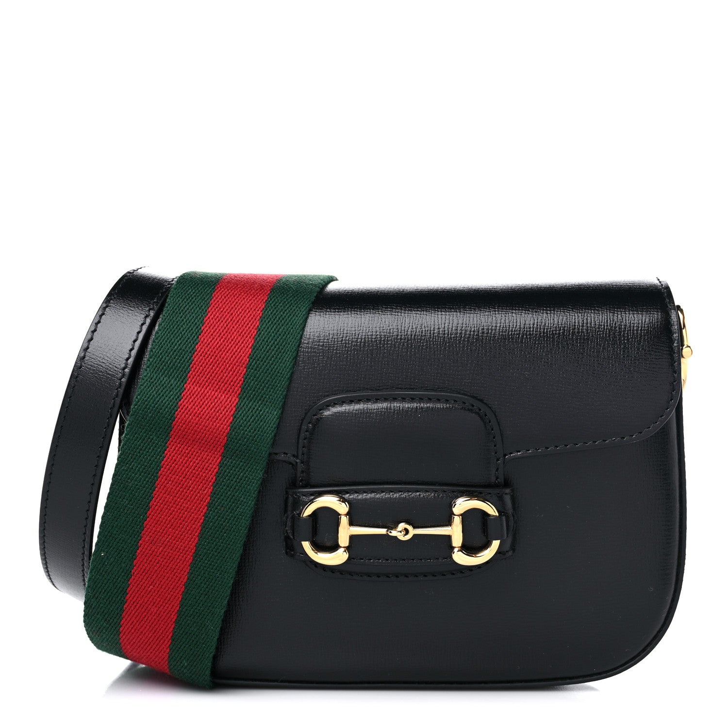 Gucci Azalea Calfskin Web Mini Horsebit 1955 Shoulder Bag Black 1 of 11