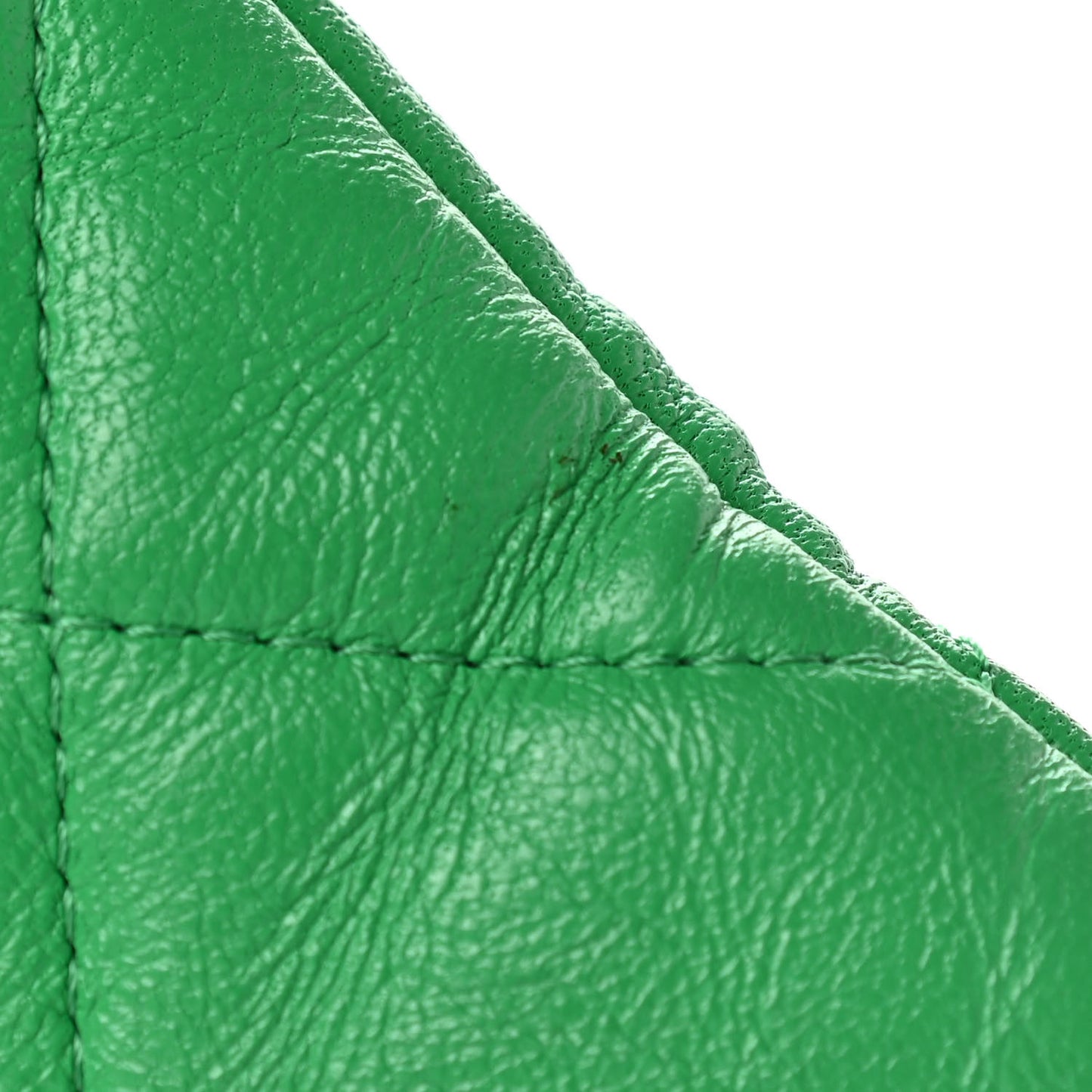 Shiny Goatskin Quilted Chanel 19 Pouch Green