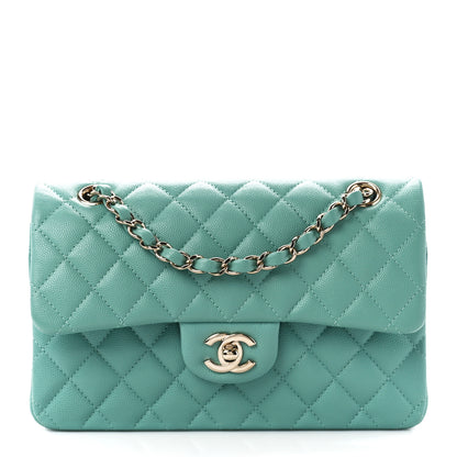 Chanel Caviar Quilted Small Double Flap Light Green 1 of 12