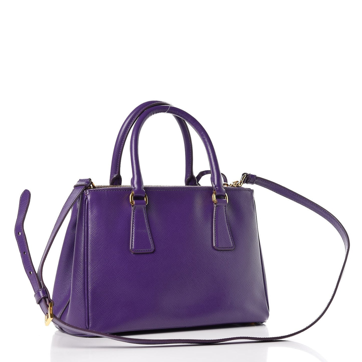 Saffiano Small Galleria Double Zip Tote Viola