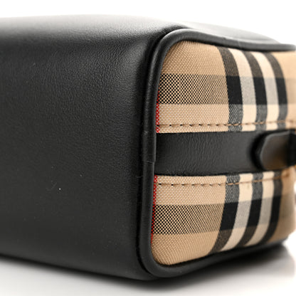 Burberry Calfskin Vintage Check Half Cube Crossbody Bag Black 10 of 10