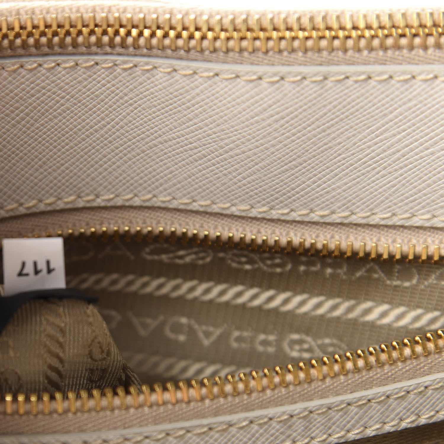 Prada Saffiano Small Galleria Double Zip Tote Talco 12 of 13
