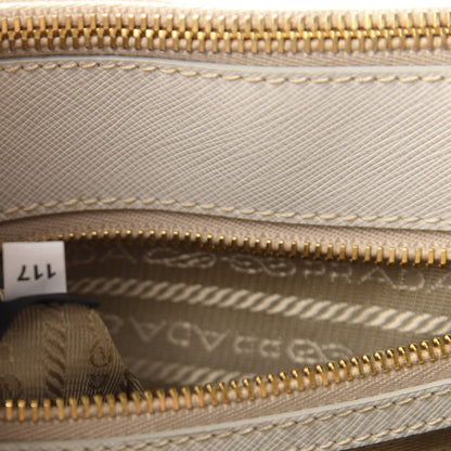 Prada Saffiano Small Galleria Double Zip Tote Talco 12 of 13