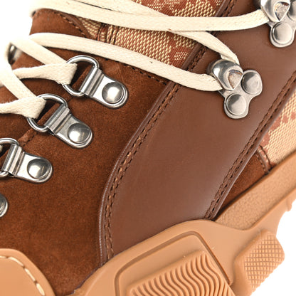Gucci X SEGA Suede Calfskin GG Monogram Womens Flashtrek High-Top Sneakers 37 New Cuir Beige Ruggine 13 of 14