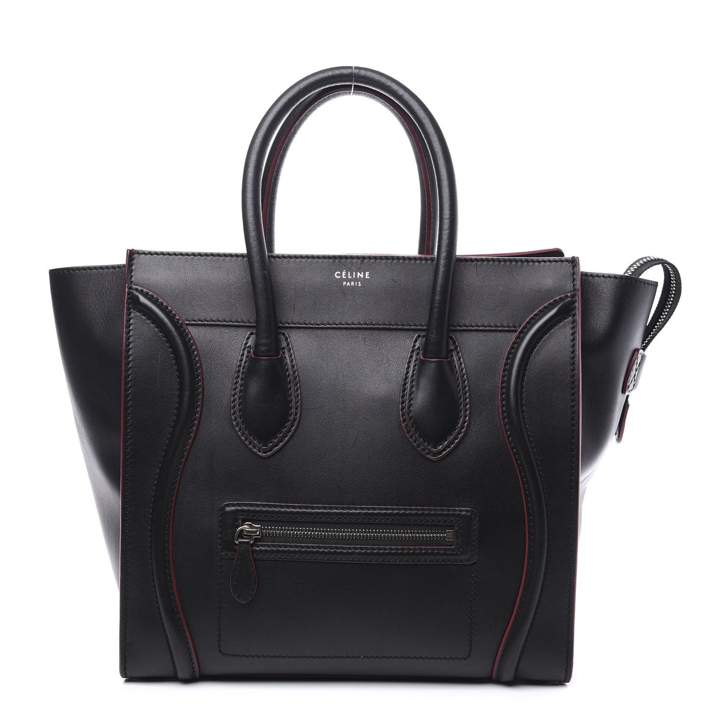 Smooth Calfskin Mini Luggage Black Pink