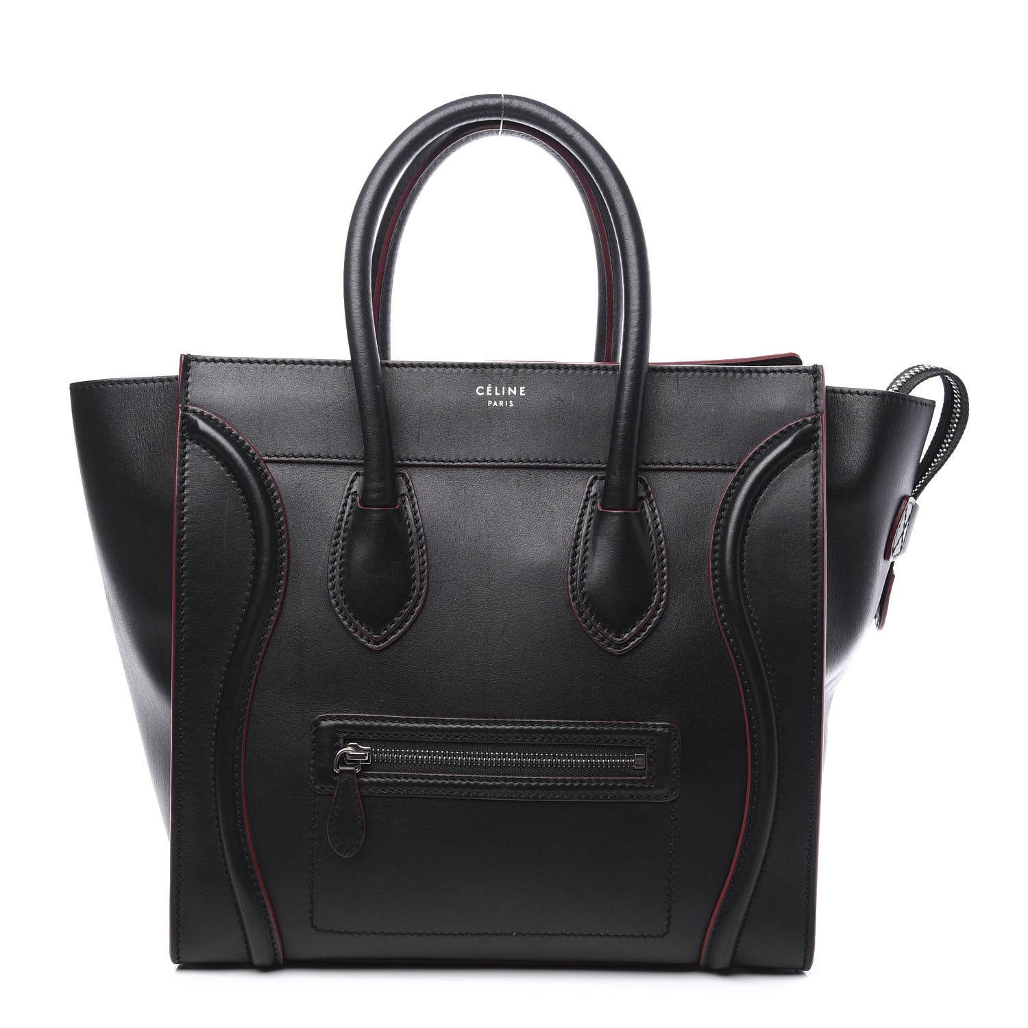Celine Smooth Calfskin Mini Luggage Black Pink 1 of 9