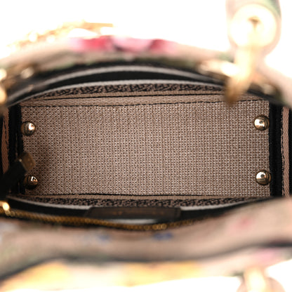 Christian Dior Canvas Mille Fleurs Embroidered Mini Lady D-Lite  Beige Multicolor 5 of 11