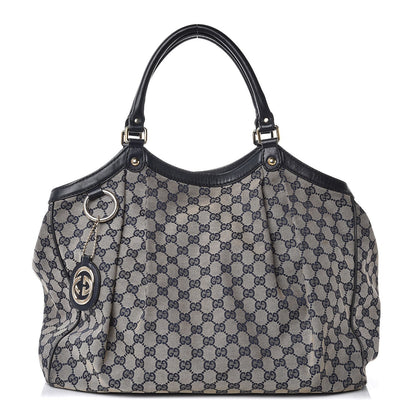 Gucci Monogram Calfskin Large Sukey Tote Beige Blue 1 of 23
