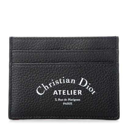 Christian Dior Grained Calfskin Card Holder Black 1 of 7