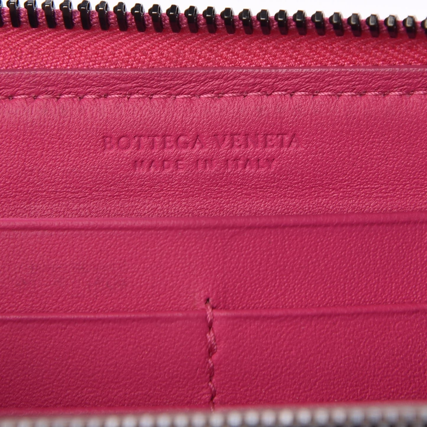 Nappa Intrecciato Zip Around Wallet Pink