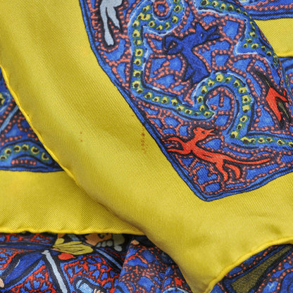 Hermes Silk Lalbhai Scarf 140 Bleu Electrique 5 of 5