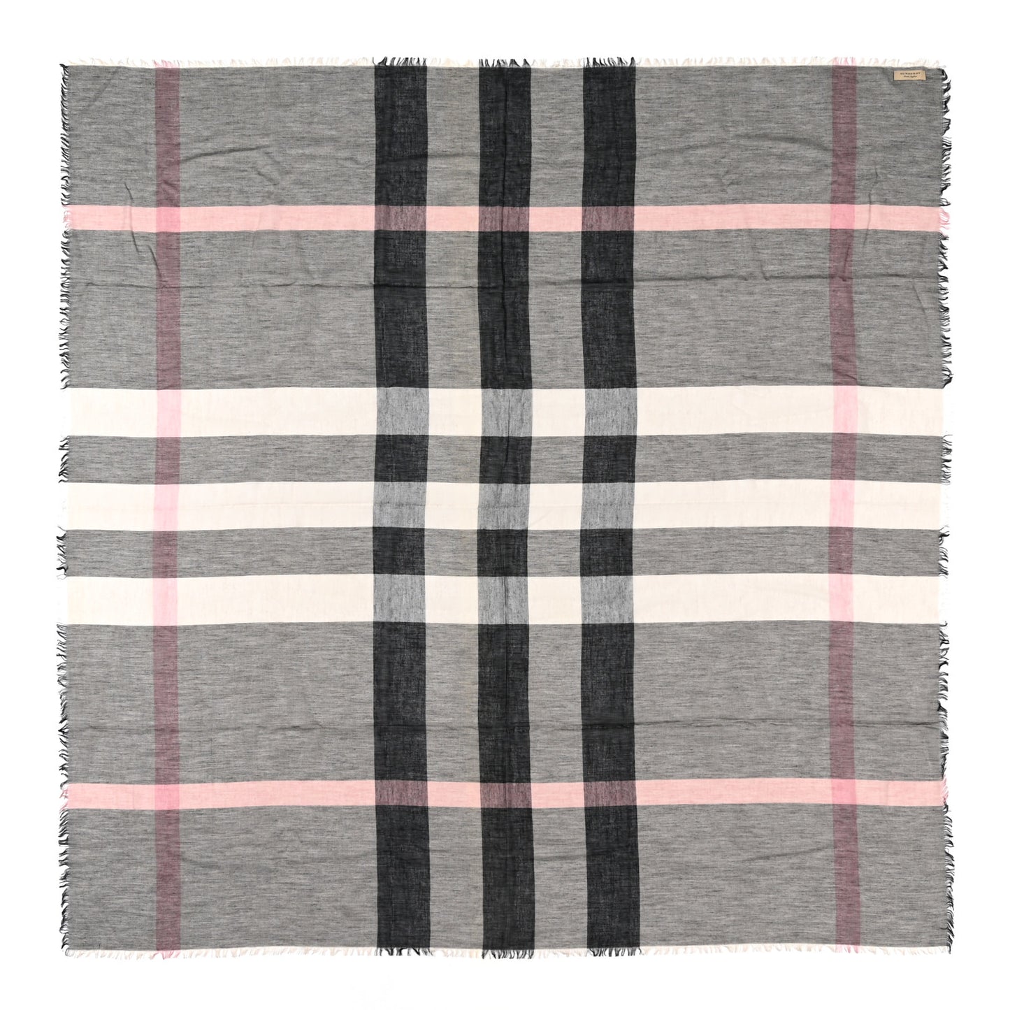 Modal Wool Relaxed Mega Check Square Scarf Dark Trench