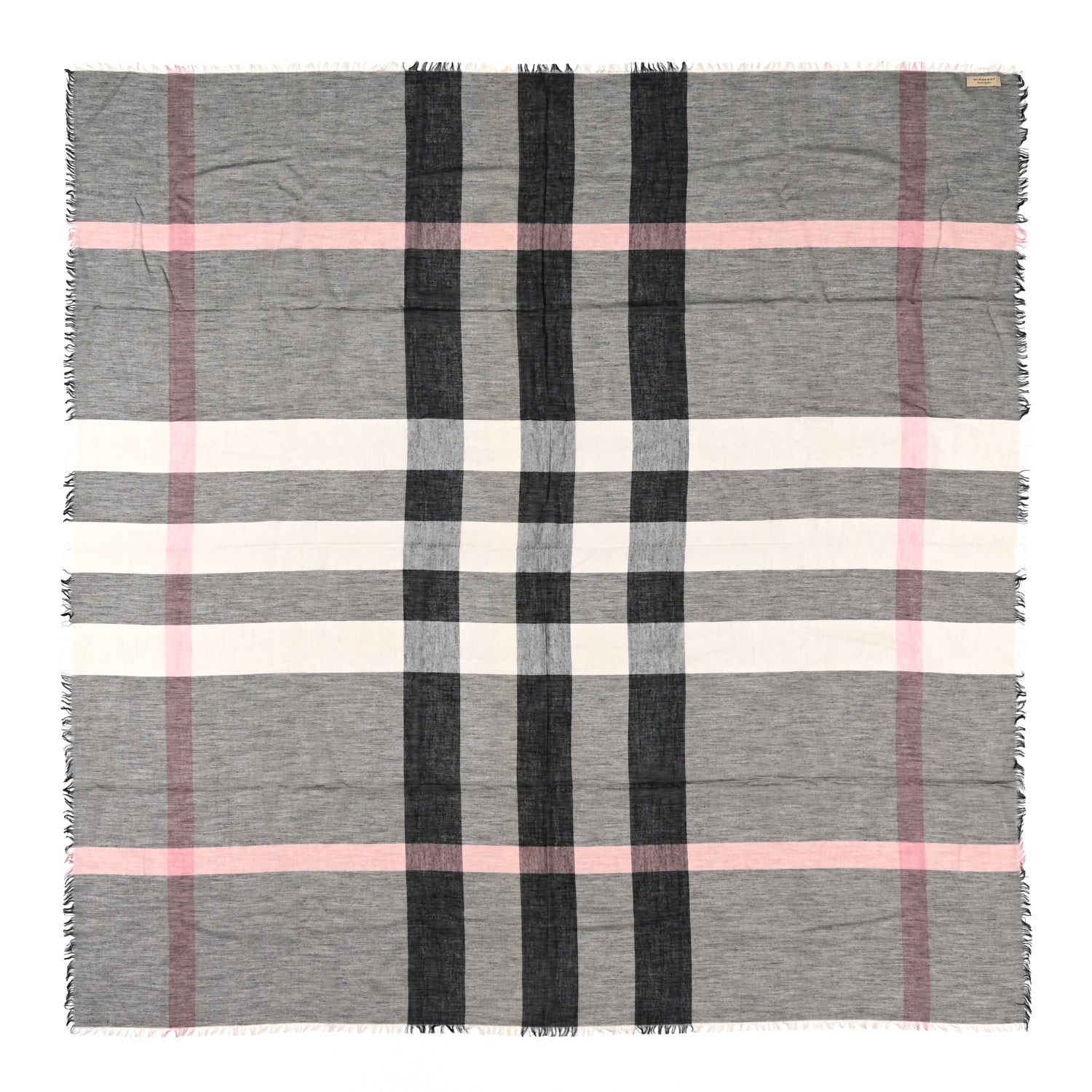Burberry Modal Wool Relaxed Mega Check Square Scarf Dark Trench 1 of 4