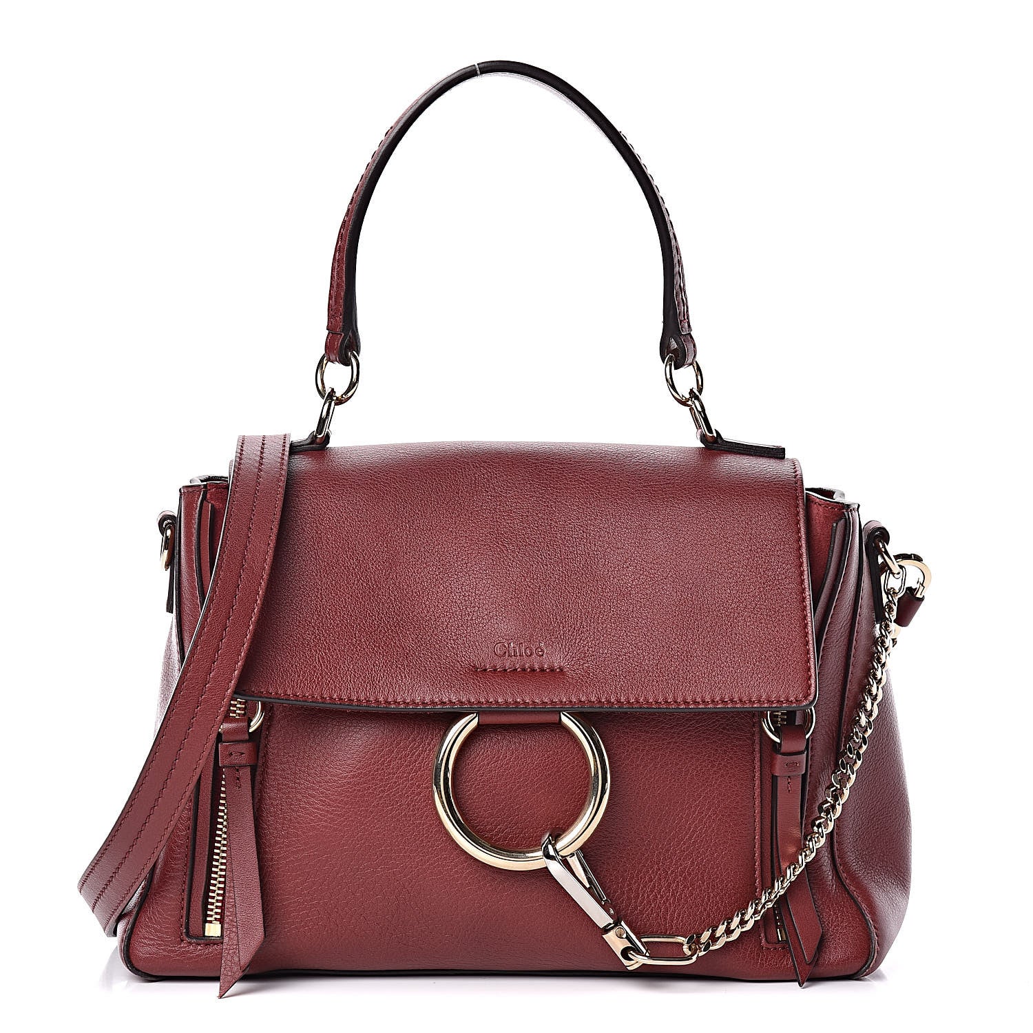 Chloe Calfskin Small Faye Day Shoulder Bag Sienna Red 1 of 9
